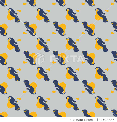 Abstract colorful background. Seamless neutral pattern with abstract ornaments. Vector illustration. 124308227
