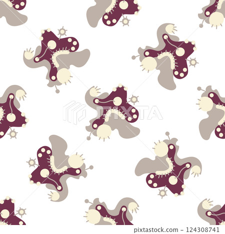 Abstract colorful background. Seamless neutral pattern with abstract ornaments. Vector illustration. 124308741