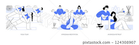 Wellbeing tour isolated cartoon vector illustrations se 124308907