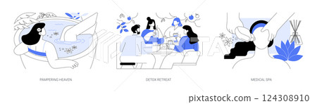 Wellness hotel isolated cartoon vector illustrations se 124308910