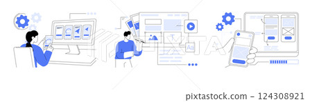 UX design isolated cartoon vector illustrations se 124308921