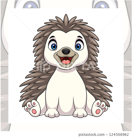 Hedgehog cartoon mascot character design 124308962
