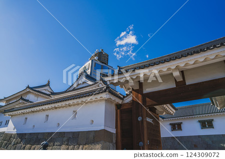 靜岡縣靜岡市駿府城公園東禦貢門及靜岡縣政府館的秋景 靜岡縣靜岡市駿府城公園東禦貢門及靜岡縣政府館的秋景 124309072