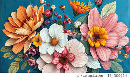 Floral composition. Beautiful flowers close up. 124309624
