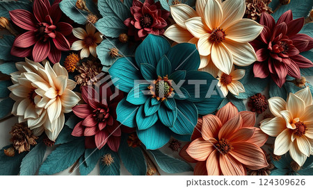 Floral background. Beautiful flowers close up. 124309626