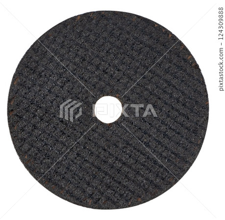 metal grinding disk, for looping machine, on white background in insulation 124309888
