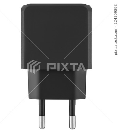Black colored power adapter for safe charging of smartphones. Black colored power adapter for safe charging of smartphones. 124309898
