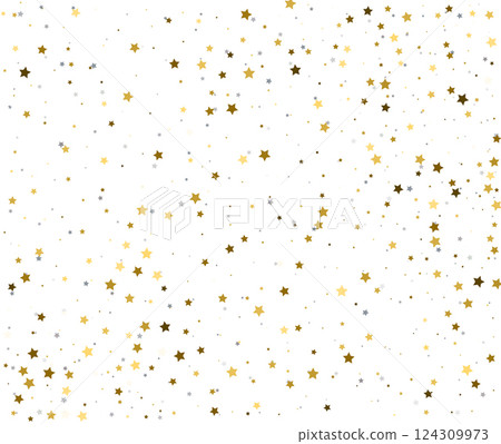 Golden and Silver Star Confetti for Elegant Holiday Invitations and Cards. 124309973