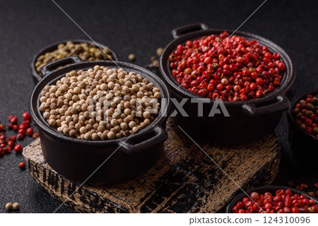 White allspice in a ceramic bowl White allspice in a ceramic bowl 124310096