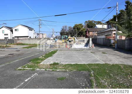 Road improvement construction site Road improvement construction site 124310270