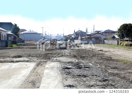 Road improvement construction site Road improvement construction site 124310283