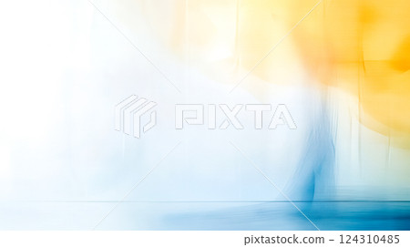 Abstract blurred gradient transitioning from white to yellow and blue 124310485