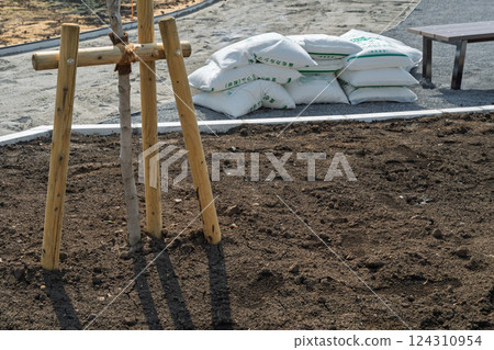 New park construction: Calcium chloride for soil improvement 124310954