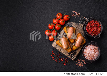 Hash browns with potatoes and onions, salt and spices 124311425