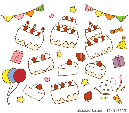 蛋糕生日派對聖誕節材料 124312535