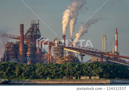 Morning view of the steel mill Morning view of the steel mill 124312557