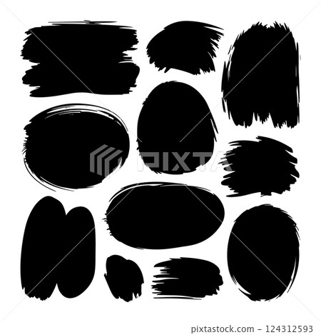 A set of bold, high-contrast ink shapes with strong brush strokes. Ideal for digital compositions and posters. A set of bold, high-contrast ink shapes with strong brush strokes. Ideal for digital compositions and posters. 124312593