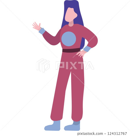 Woman character flat vector marketing work icon Woman character flat vector marketing work icon 124312767
