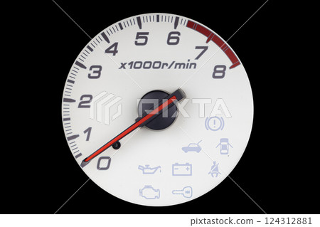 Car Tachometer with Warning Lights Icons Car Tachometer with Warning Lights Icons 124312881