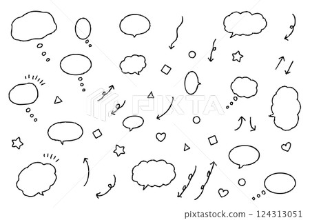 Speech bubble arrow set Speech bubble arrow set 124313051