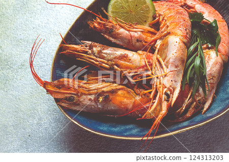 fried Langoustines , Australian, lime and herbs, spices, homemade, no people, 124313203
