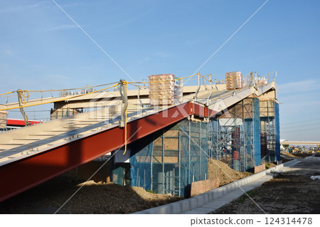 Pedestrian bridge under construction Pedestrian bridge under construction 124314478