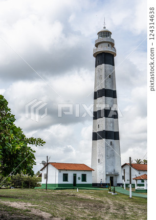The lighthouse of Mandacaru, Barreirinhas, Maranhao, Brazil, overlooking the Preguicas River The lighthouse of Mandacaru, Barreirinhas, Maranhao, Brazil, overlooking the Preguicas River 124314638