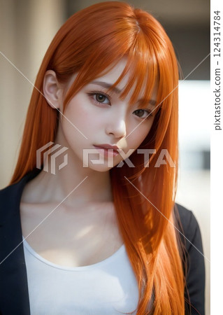 橘色頭髮的女人 橘色頭髮的女人 124314784