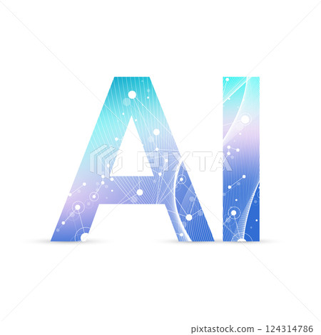 AI Banner Concept In The Digital Style. Creative Ideas Design Element For Internet Technology. Futuristic Technology Concept Artificial Intelligence. AI Banner Concept In The Digital Style. Creative Ideas Design Element For Internet Technology. Futuristic Technology Concept Artificial Intelligence. 124314786