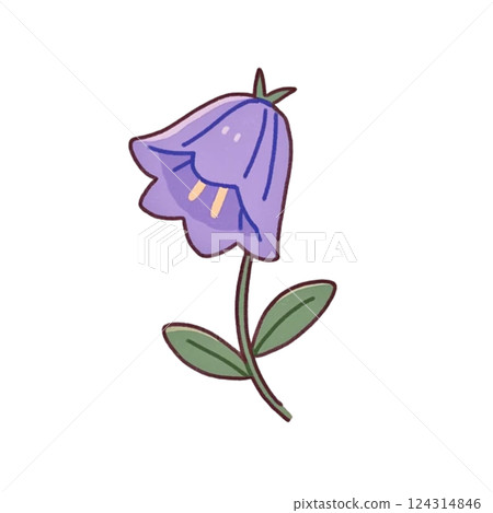 簡單的風鈴草插圖，圖標，材料，無背景，花朵 124314846