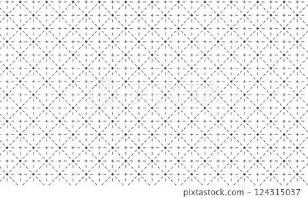 A grid of dotted lines with four diagonal lines overlapping each other 124315037