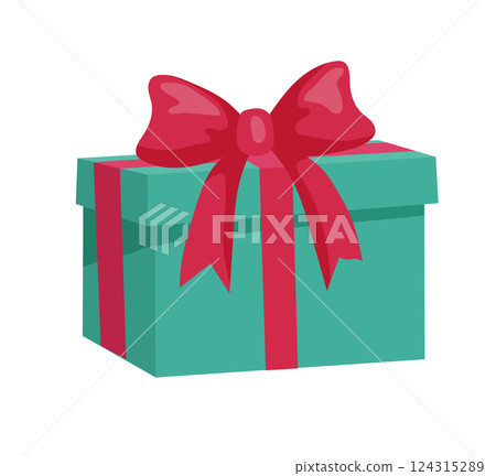 Gift box with a red ribbon, perfect for celebrations Gift box with a red ribbon, perfect for celebrations 124315289