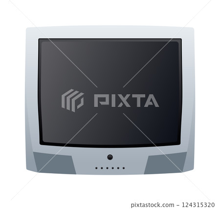 Gray retro TV from the 90s or early 2000s. Gray retro TV from the 90s or early 2000s. 124315320