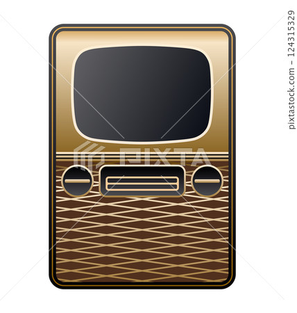 1950s antique television with a wooden body 124315329