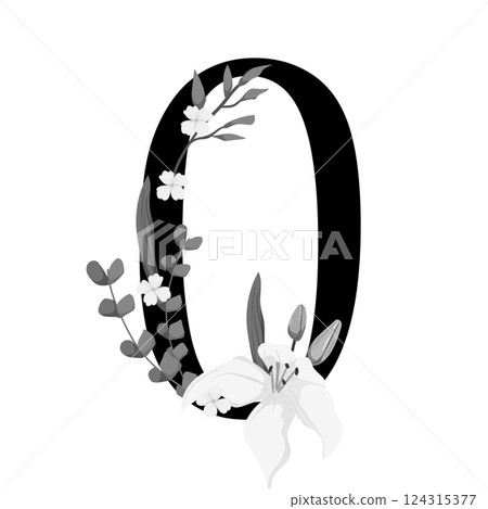 Vector sign with flowers decorations 124315377