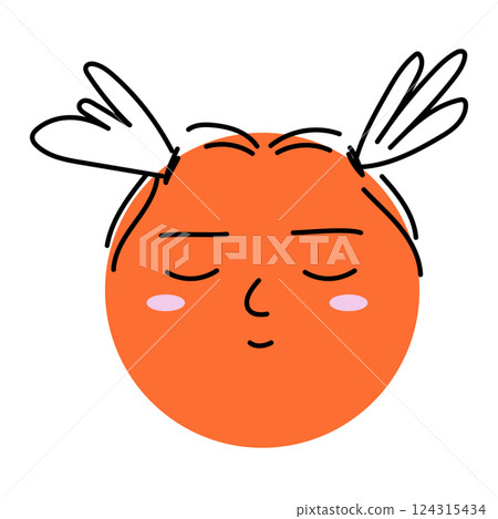 Orange Smiley with Angelic Wings 124315434