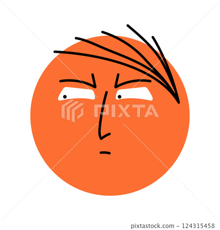 Orange Suspicious Face 124315458