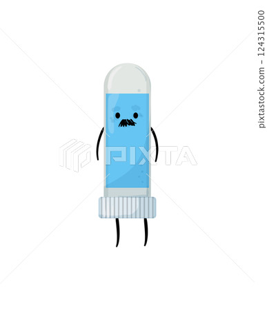 Cartoon Test Tube Character 124315500
