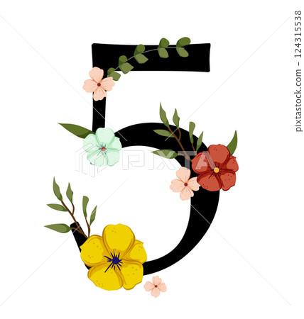 Vector sign with flowers decorations 124315538