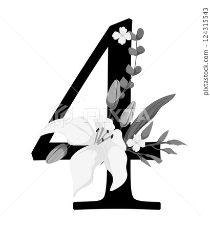 Vector sign with flowers decorations 124315543