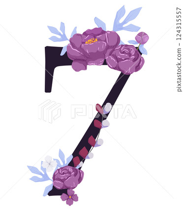 Vector sign with flowers decorations 124315557