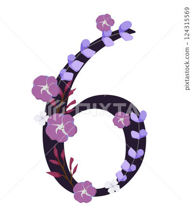 Vector sign with flowers decorations 124315569