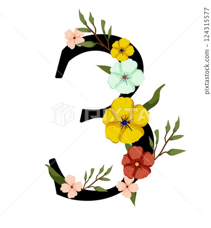 Vector sign with flowers decorations 124315577