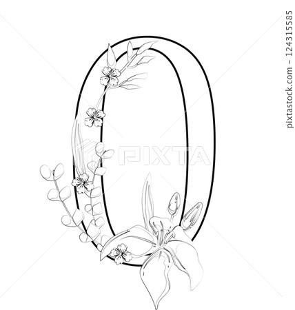 Vector sign with flowers decorations 124315585