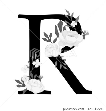 Vector sign with flowers decorations 124315593