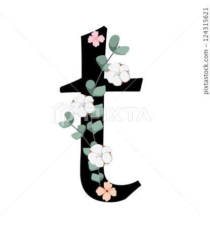 Vector sign with flowers decorations 124315621