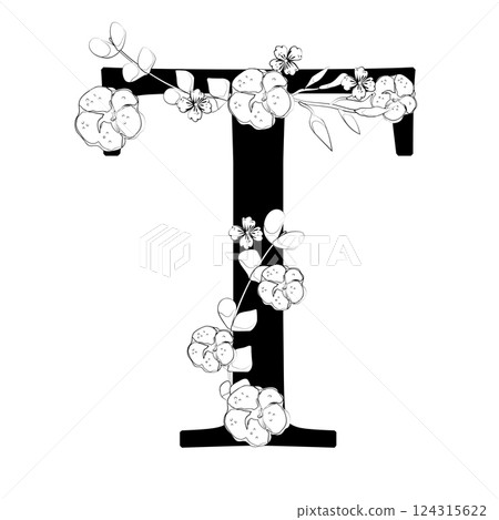 Vector sign with flowers decorations 124315622