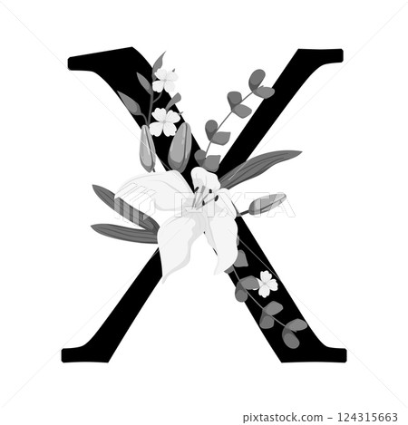 Vector sign with flowers decorations 124315663