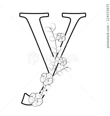Vector sign with flowers decorations Vector sign with flowers decorations 124315675