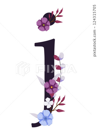 Vector sign with flowers decorations Vector sign with flowers decorations 124315705